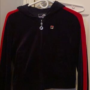 FILA suede zip up hoodie